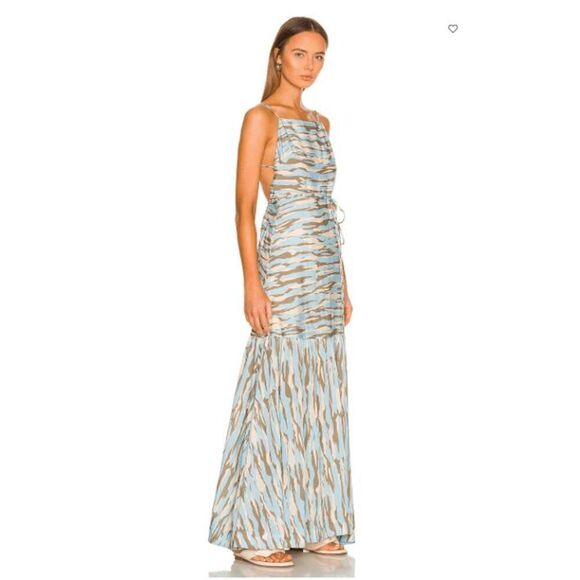 NWT Jonathan Simkhai Womens Sky Blue Sleeveless Fernanda Maxi Dress Large - Picture 1 of 12